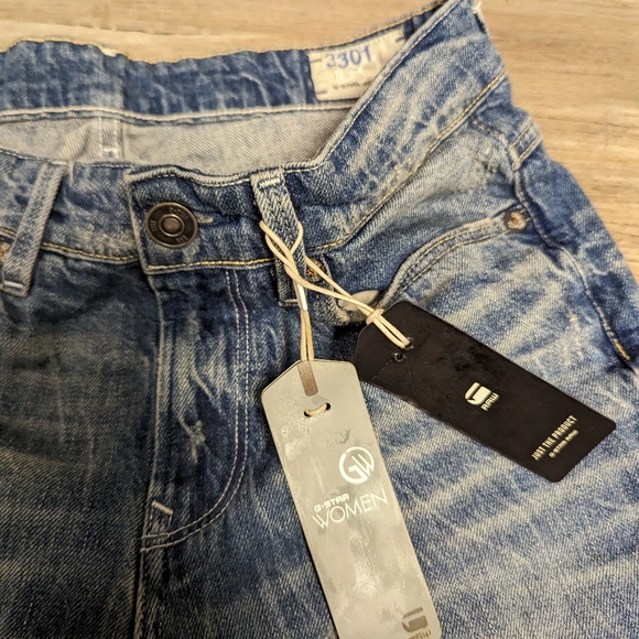NWT, G-star 3301 raw, destroyed, boyfriend jeans 25 x 32 relaxed fit - Picture 10 of 12